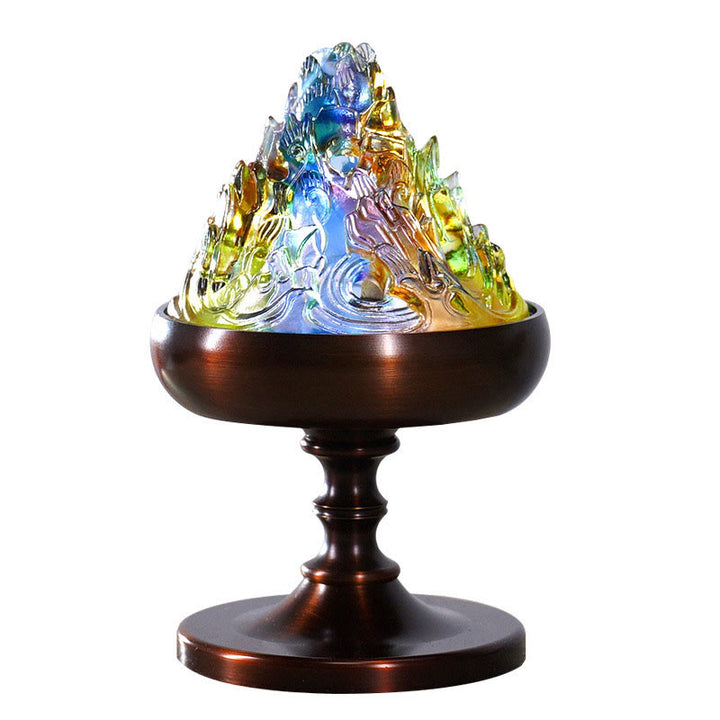 Bruciatore di incenso per meditazione curativa Liuli Crystal Mountain
