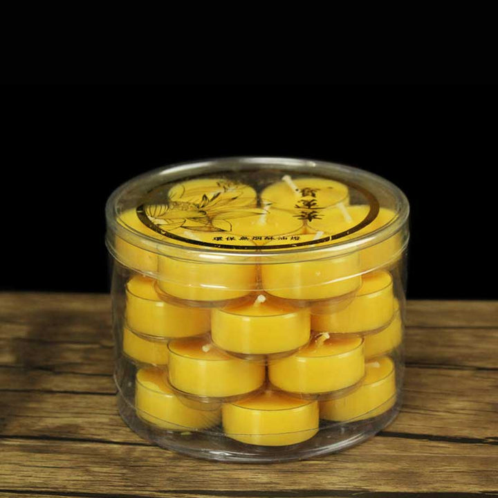 Buddha Stones Meditazione Preghiera Altare Fiore di Loto Portacandele Tempio Buddista Rituali Usa Articoli - 28 candele gialle - image 19