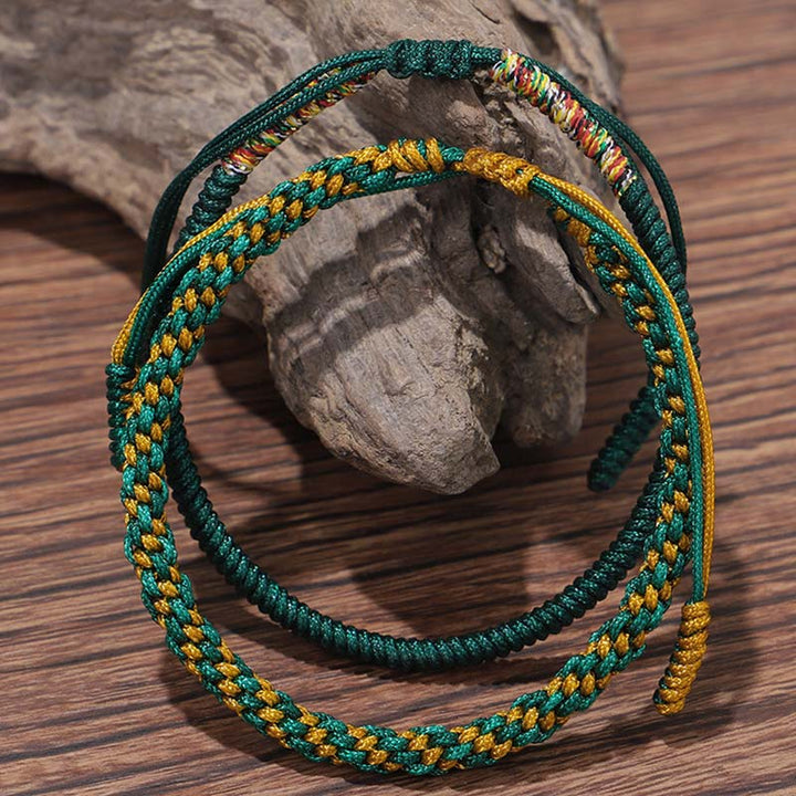 Buddha Stones 3 pezzi perline di rame tibetano guarigione protezione braccialetto fortuna set