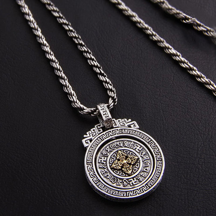 Buddha Stones Tibetano Om Mani Padme Hum Doppio Dorje Vajra Rotante Purezza Collana Pendente Pace - Om Mani Padme Hum Doppio Dorje Vajra - image 6