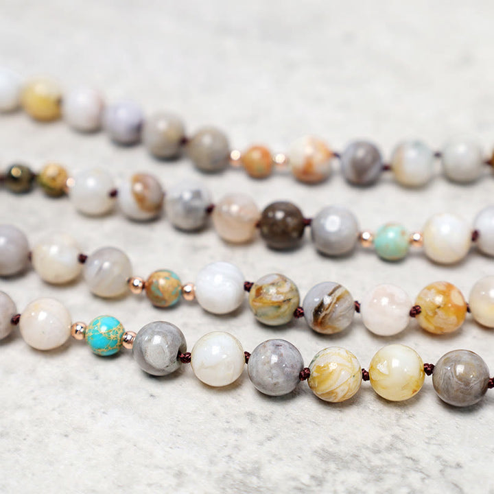 Collana di perline di guarigione in diaspro Picasso naturale dell'oceano Buddha Stones - image 6