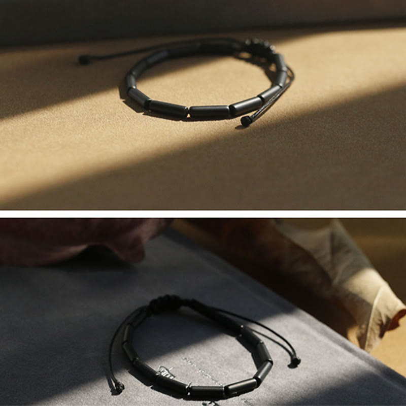 Braccialetto di protezione e supporto con perline di onice nero Buddha Stones