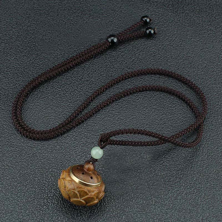 Buddha Stones Tibet Sandalo verde Palissandro Om Mani Padme Hum Loto Collana pendente rilassante positivo - image 10