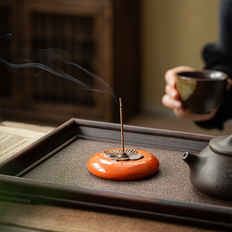 Bruciatore di incenso in ceramica per meditazione e guarigione, porta incenso