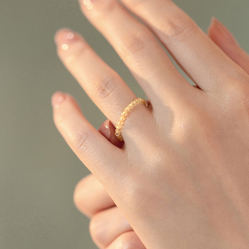 Anello portafortuna con citrino naturale Buddha Stones , simbolo di felicità e prosperità. - image 4