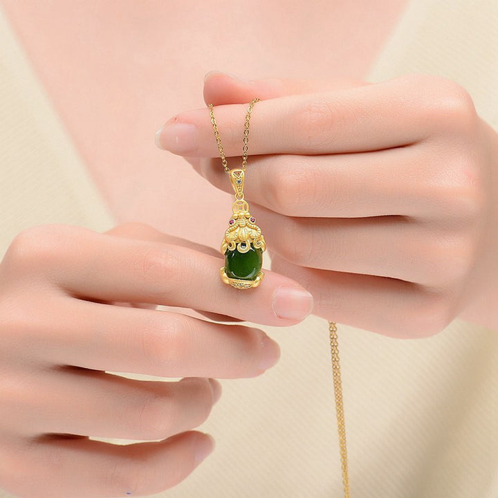 Collana Buddha Stones Natural Jade PiXiu Balance