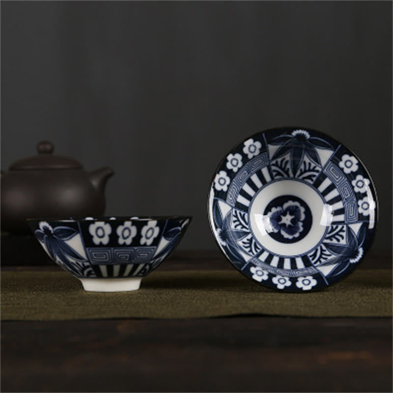 Buddha Stones Fiori Fu Carattere Montagne Loto Fiori di ciliegio Tazza da tè in ceramica Tazza da tè Kung Fu
