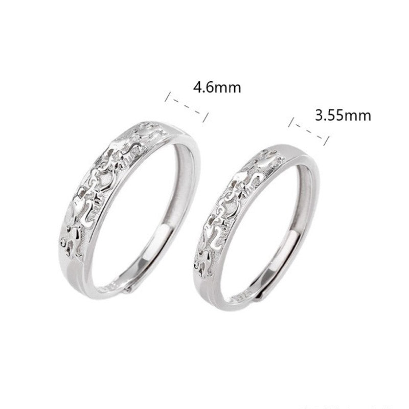 Anello di coppia regolabile Buddha Stones 925 Sterling Silver PiXiu Balance - image 8