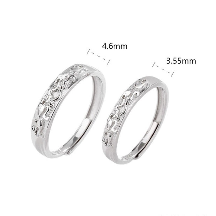 Anello di coppia regolabile Buddha Stones 925 Sterling Silver PiXiu Balance - image 8