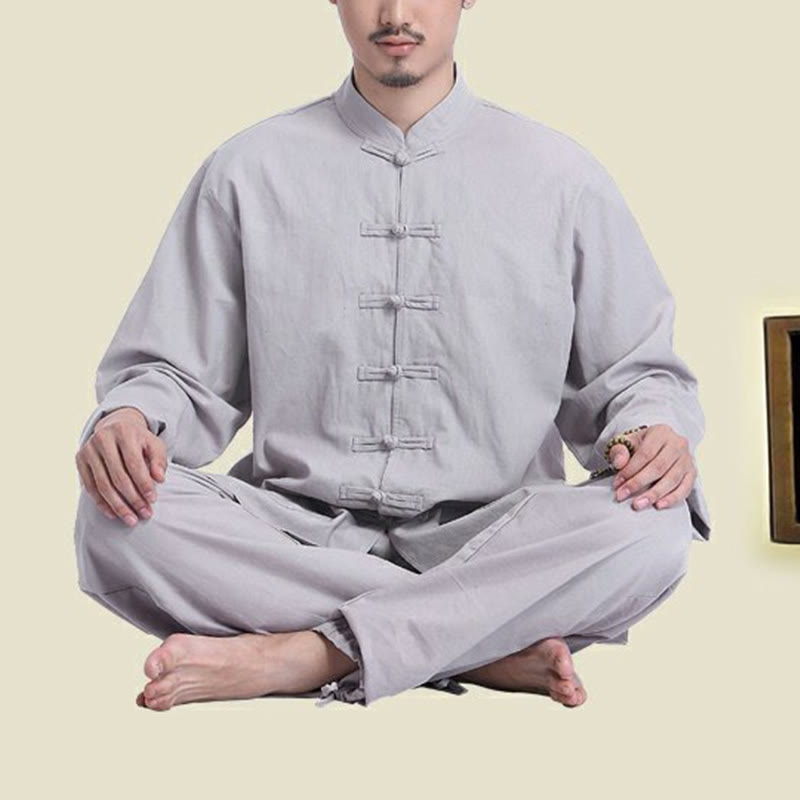 Buddha Stones, rana cinese, bottone, design, meditazione, preghiera, cotone, lino, spirituale, pratica zen, yoga, abbigliamento da uomo - image 3