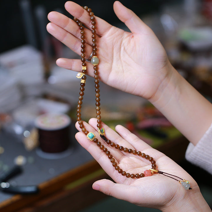 Collana con braccialetto di giada a forma di farfalla e zucca, portafortuna e prosperità