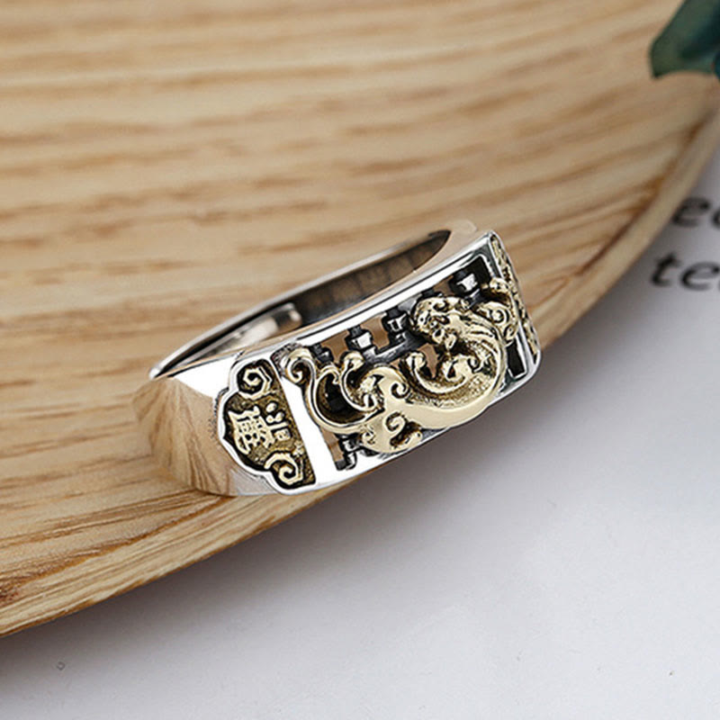 Anello regolabile Buddha Stones 925 Sterling Silver PiXiu Luck Wealth - image 5