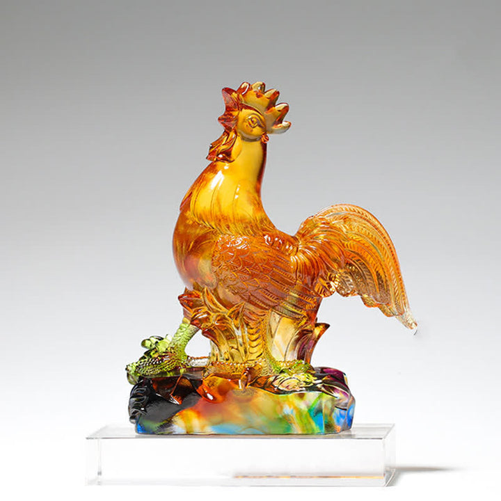 Decorazione per la casa fatta a mano in cristallo Liuli, raffigurante un gallo. - image 6