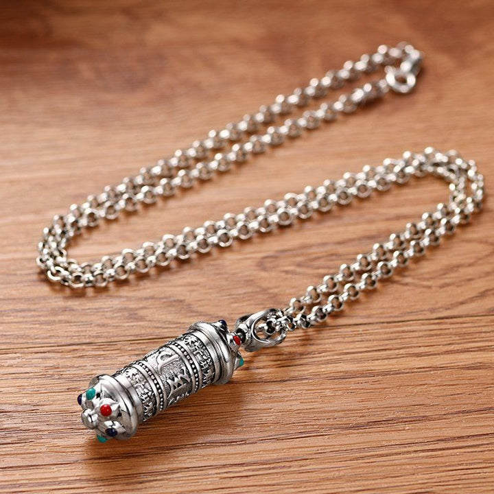 Ciondolo con collana Buddha Stones tibetano Om Mani Padme Hum Focus - image 2