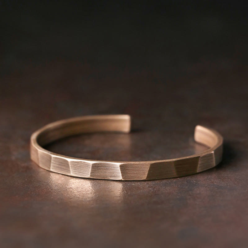 Bracciale regolabile con polsino in rame con design rustico vintage Wealth