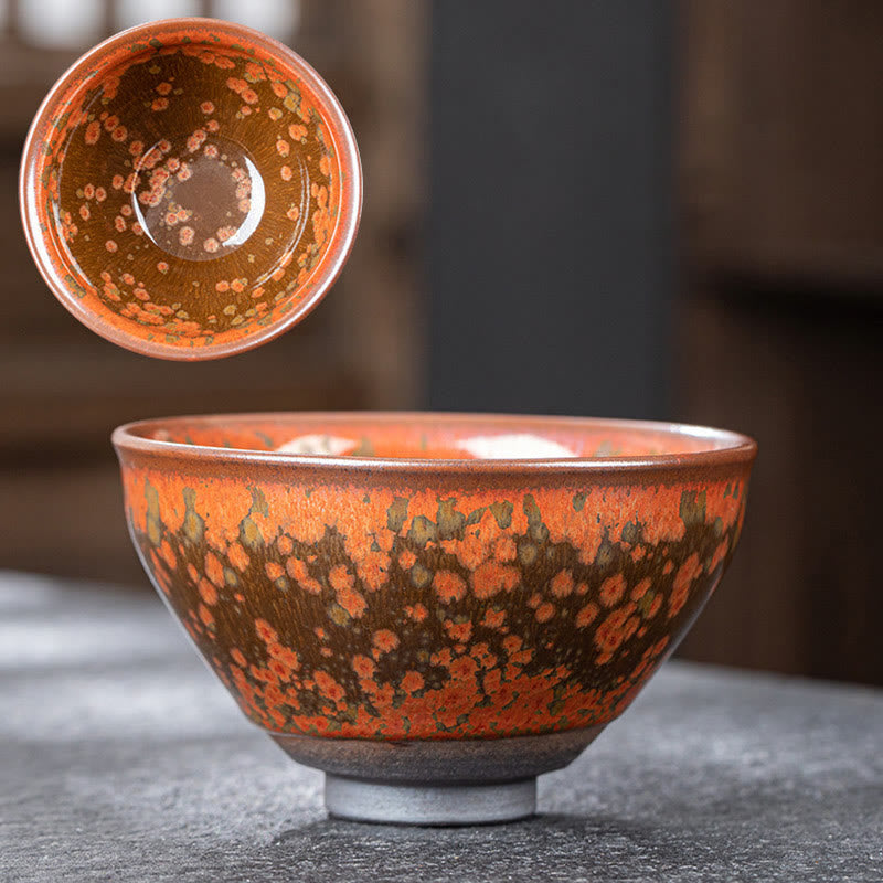 Buddha Stones Fiori che sbocciano Modello Cinese Jianzhan Forno Cambia Tazza da tè in ceramica Tazza da tè Kung Fu Ciotola