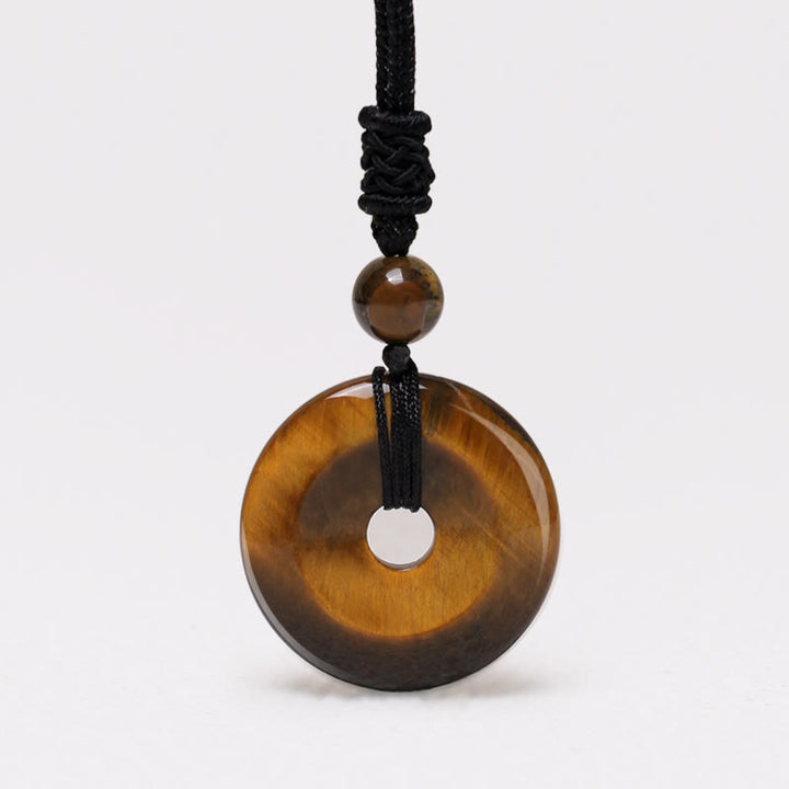 Collana con ciondolo moneta portafortuna Buddha Stones, cristallo curativo e pietre preziose