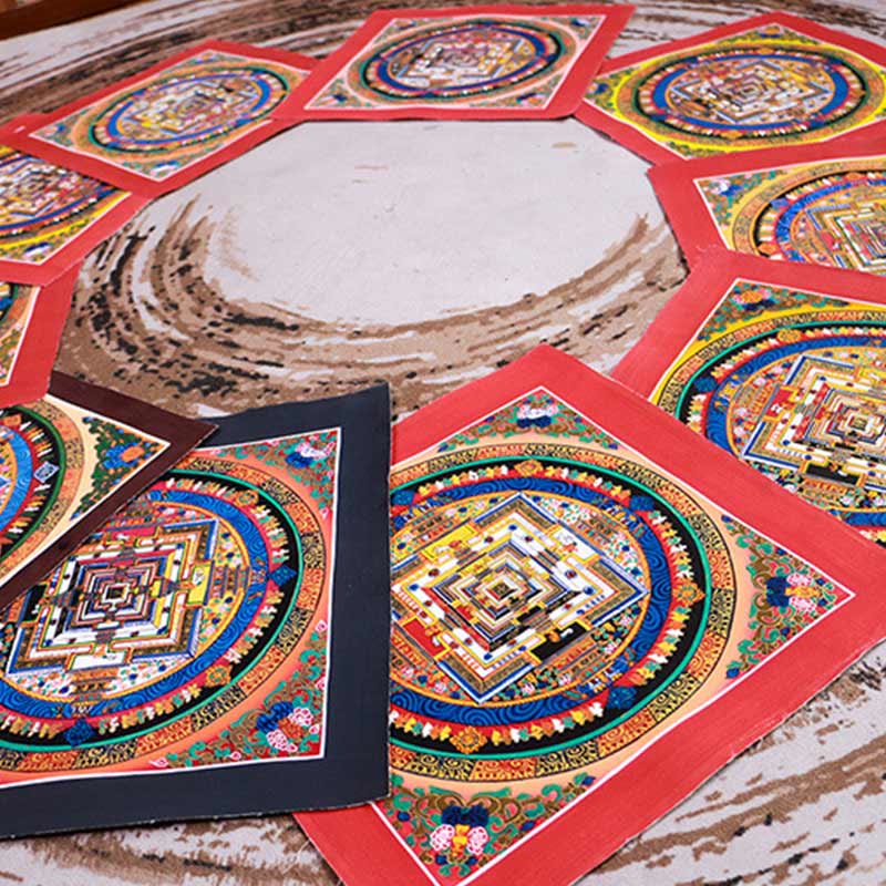 Pittura tibetana fatta a mano Thangka Mandala Blind Box Motivo colore casuale
