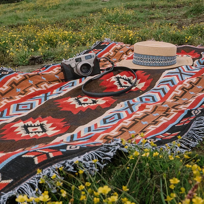 Coperta geometrica calda e confortevole per campeggio, casa, ufficio, letto