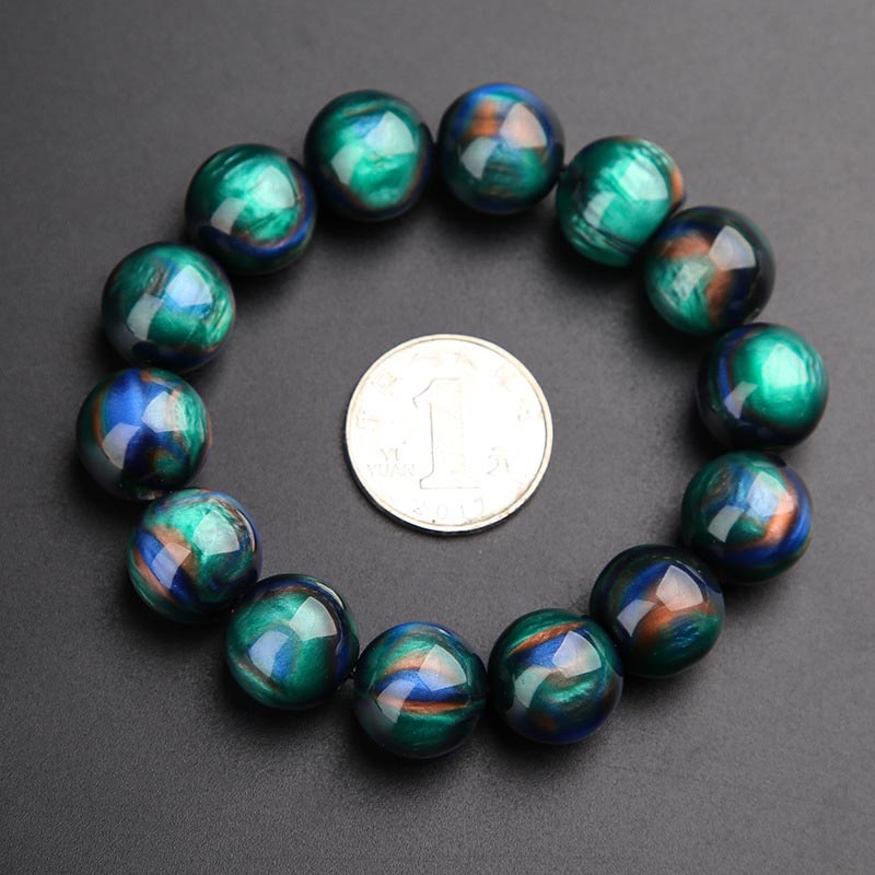 Buddha Stones Colorato Sea Willow Mala Braccialetto Anello Positivo - 16 millimetri - image 4