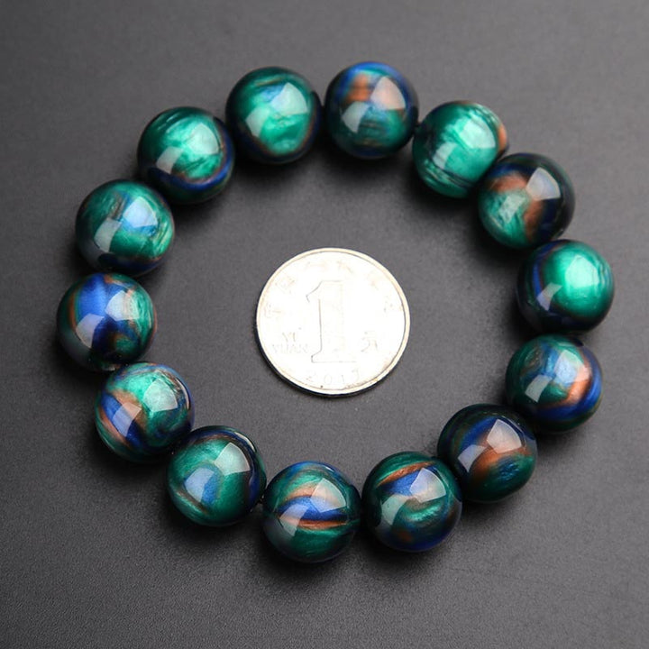 Buddha Stones Colorato Sea Willow Mala Braccialetto Anello Positivo - 16 millimetri - image 4