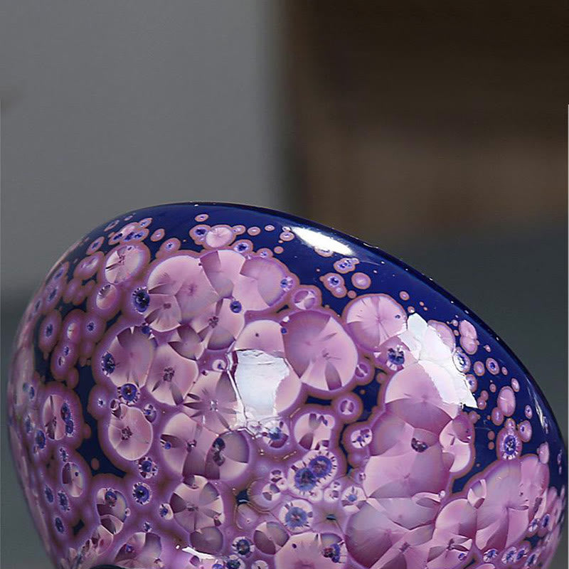Buddha Stones Fiori di Iris Colorati Forno Cinese Jianzhan Cambiamento Tazza da Tè in Porcellana Tazza da Tè Tenmoku Kung Fu