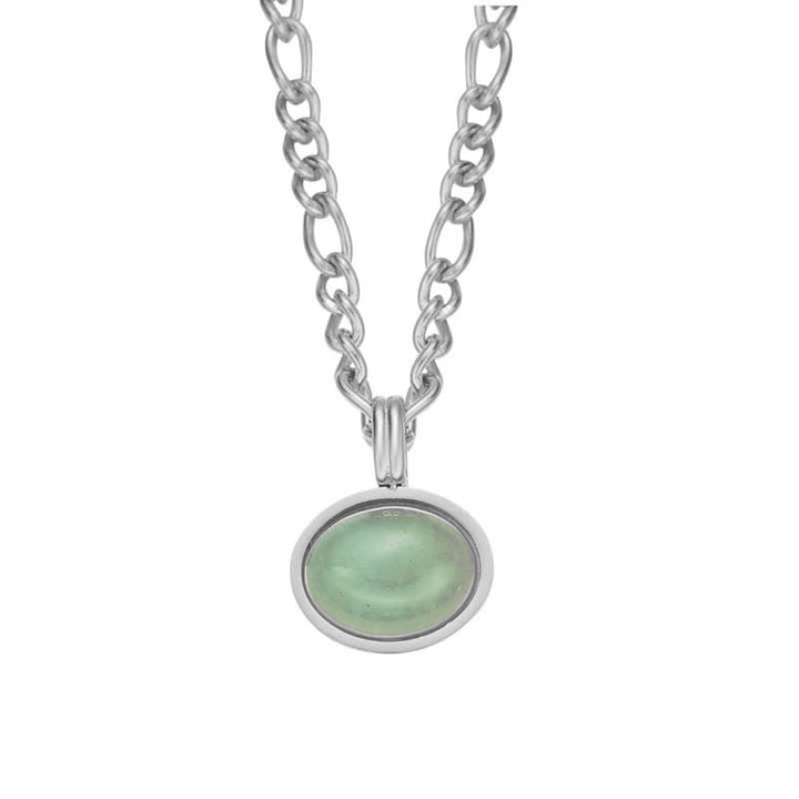 Collana con ciondolo in acciaio al titanio con resistenza turchese ovale