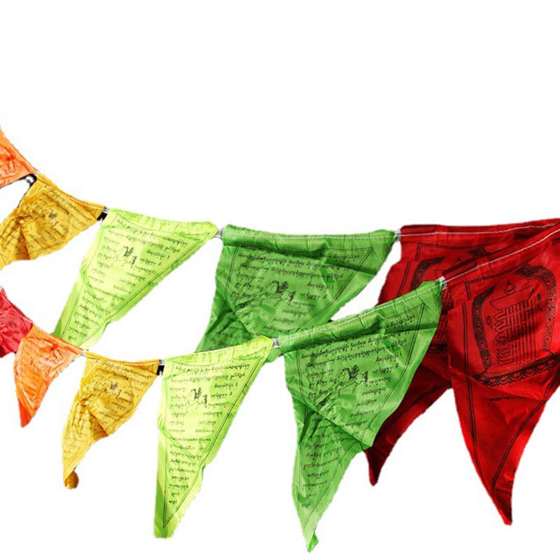 Bandiere di preghiera triangolari tibetane per esterni, 25 pezzi, per decorazione. - image 10