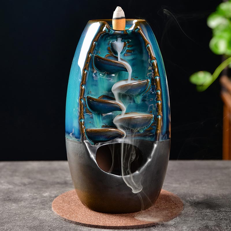 Buddha Stones Decorazione bruciatore di incenso protezione drago tibetano - Blu - image 0