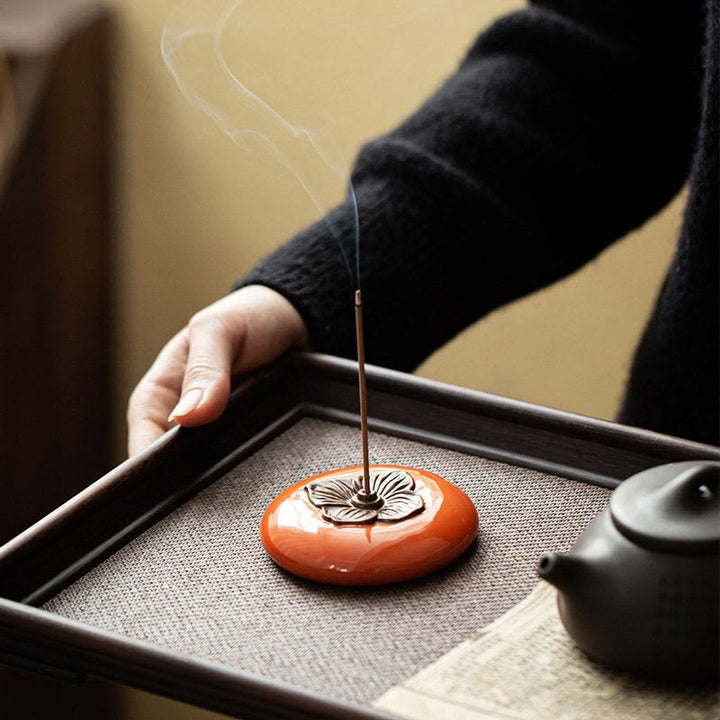 Bruciatore di incenso in ceramica per meditazione e guarigione, porta incenso