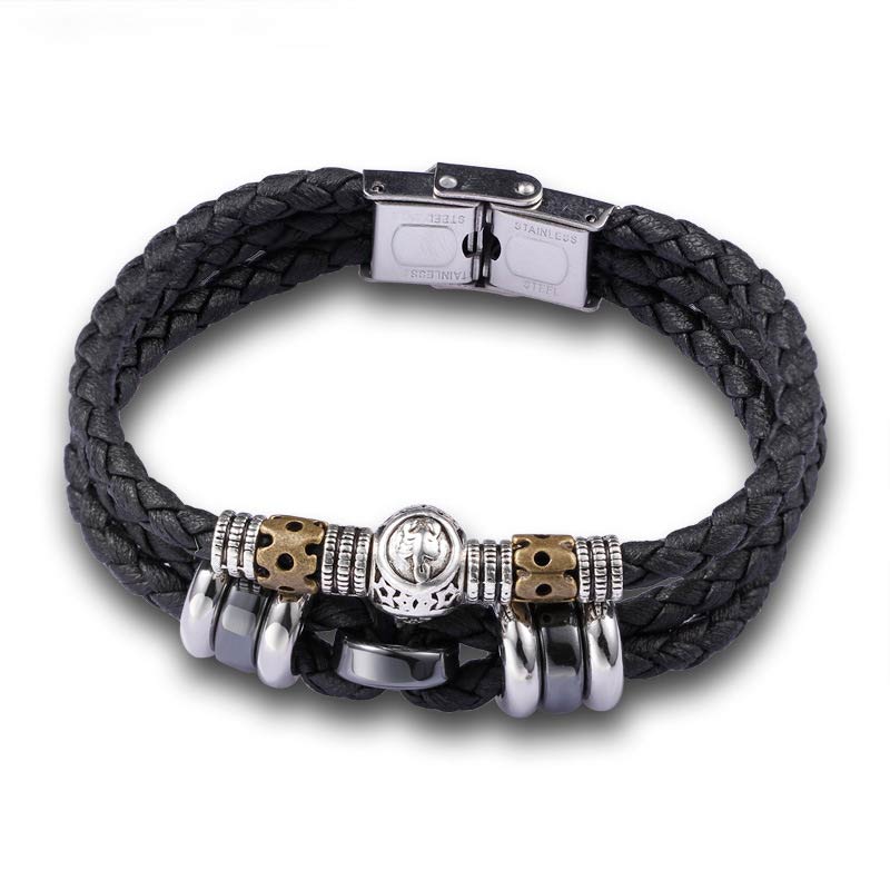 Braccialetto di protezione in ematite con le 12 costellazioni dello zodiaco Buddha Stones