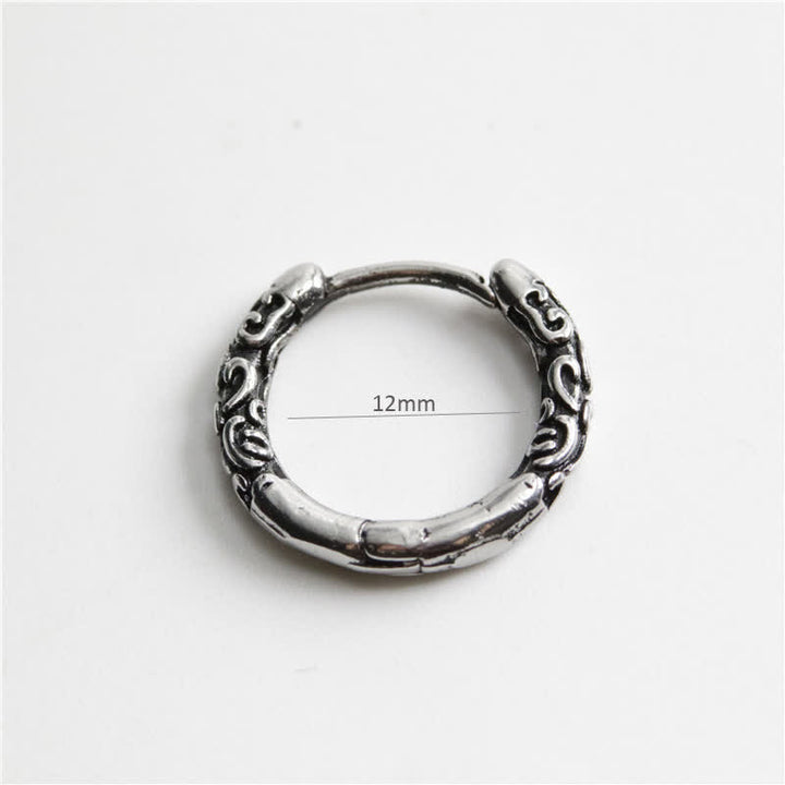 Orecchini Buddha Stones Viking Celtic Hoop Titanium Steel Balance