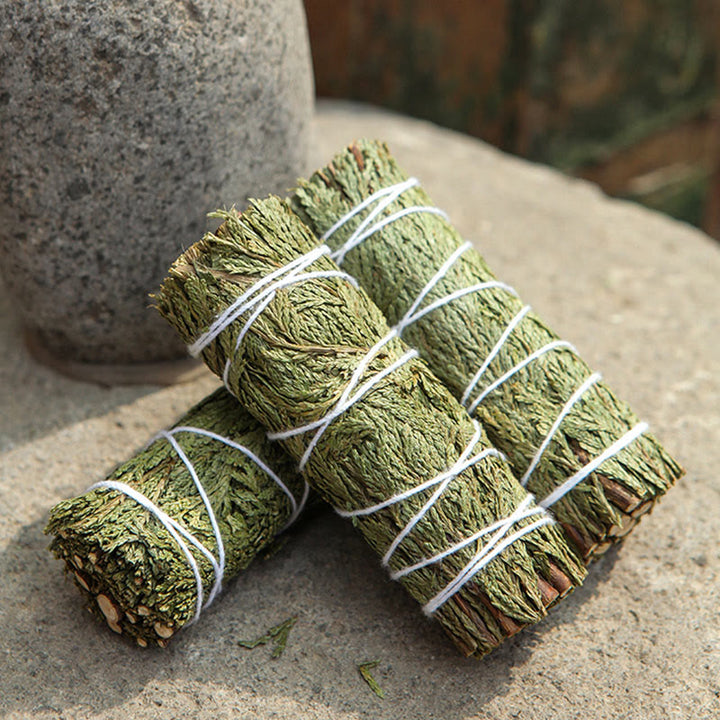 Buddha Stones Cedar Smudge Stick per la pulizia della casa Incenso Meditazione e rituali Bastoncini di cedro Bacchette di incenso