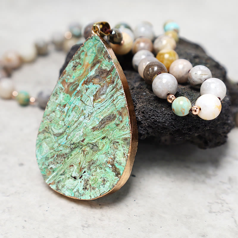 Collana di perline di guarigione in diaspro Picasso naturale dell'oceano Buddha Stones - image 3