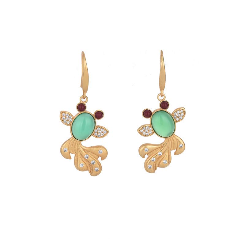 Orecchini FengShui Jade Koi Fortune - Giada - image 0