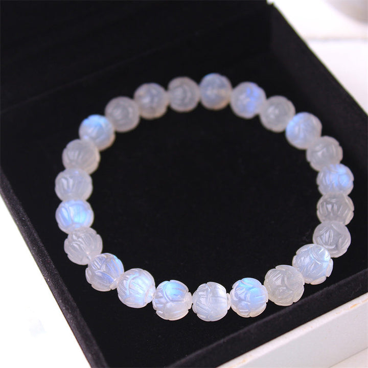 Bracciale Buddha Stones Natural Moonstone Lotus Love - image 8