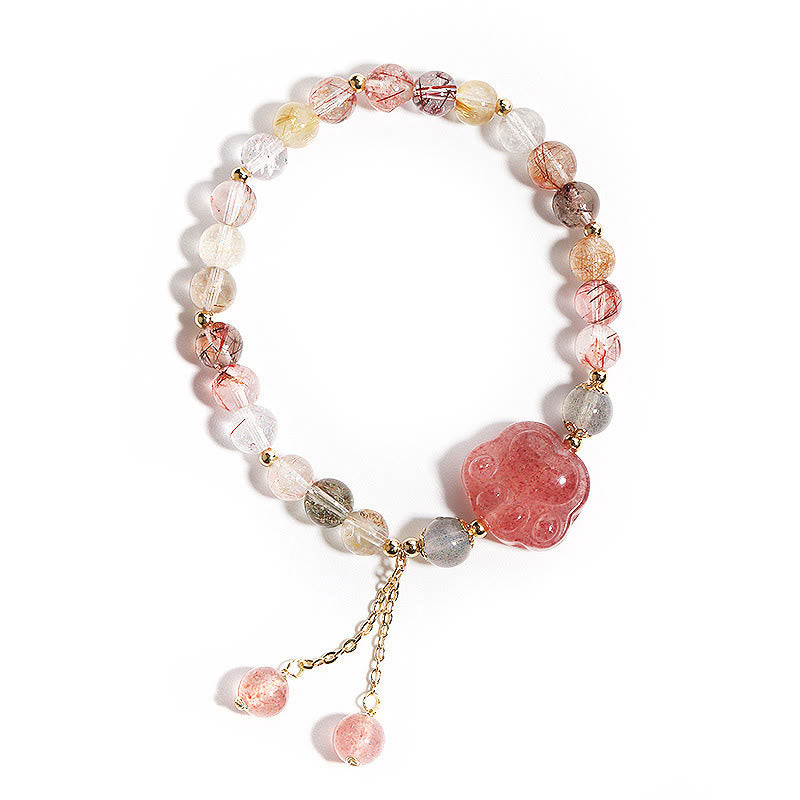 Braccialetto dell'amore con pietra di luna, artiglio di zampa di gatto, quarzo rutilato colorato, Buddha Stones - image 7