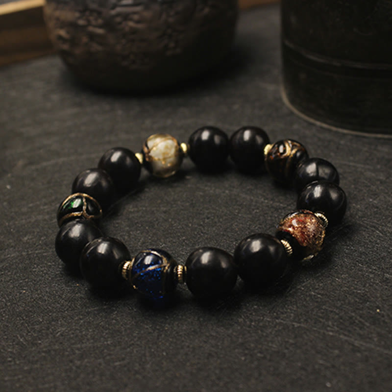 Braccialetto di perline di vetro di Liuli, Buddha Stones , incenso, sapone occidentale, cenere