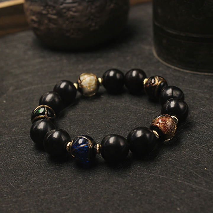 Braccialetto di perline di vetro di Liuli, Buddha Stones , incenso, sapone occidentale, cenere