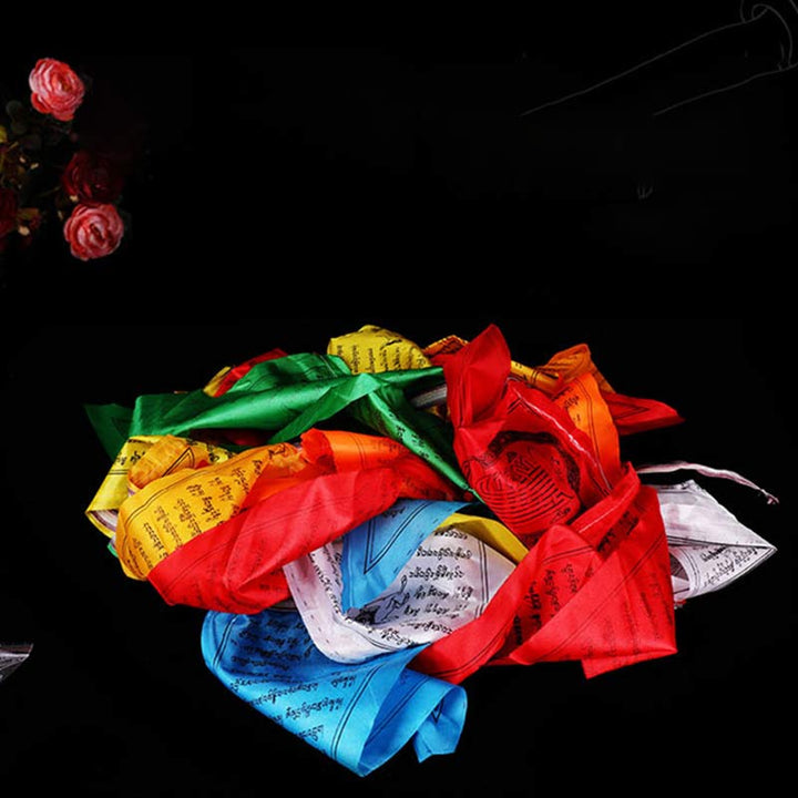 Bandiere di preghiera triangolari tibetane per esterni, 25 pezzi, per decorazione. - image 7