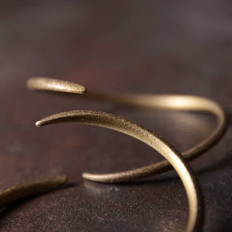 Bracciale regolabile con polsino in rame con design semplice Buddha Stones Luck