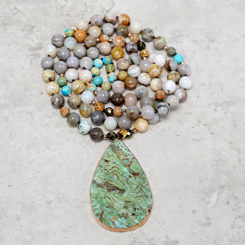 Collana di perline di guarigione in diaspro Picasso naturale dell'oceano Buddha Stones - image 7