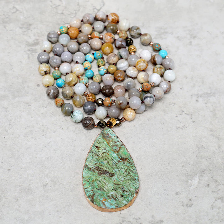 Collana di perline di guarigione in diaspro Picasso naturale dell'oceano Buddha Stones - image 7