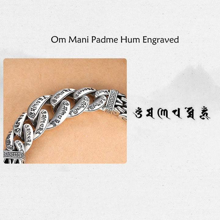 Bracciale Buddha Stones Om Mani Padme Hum inciso Pace Purezza