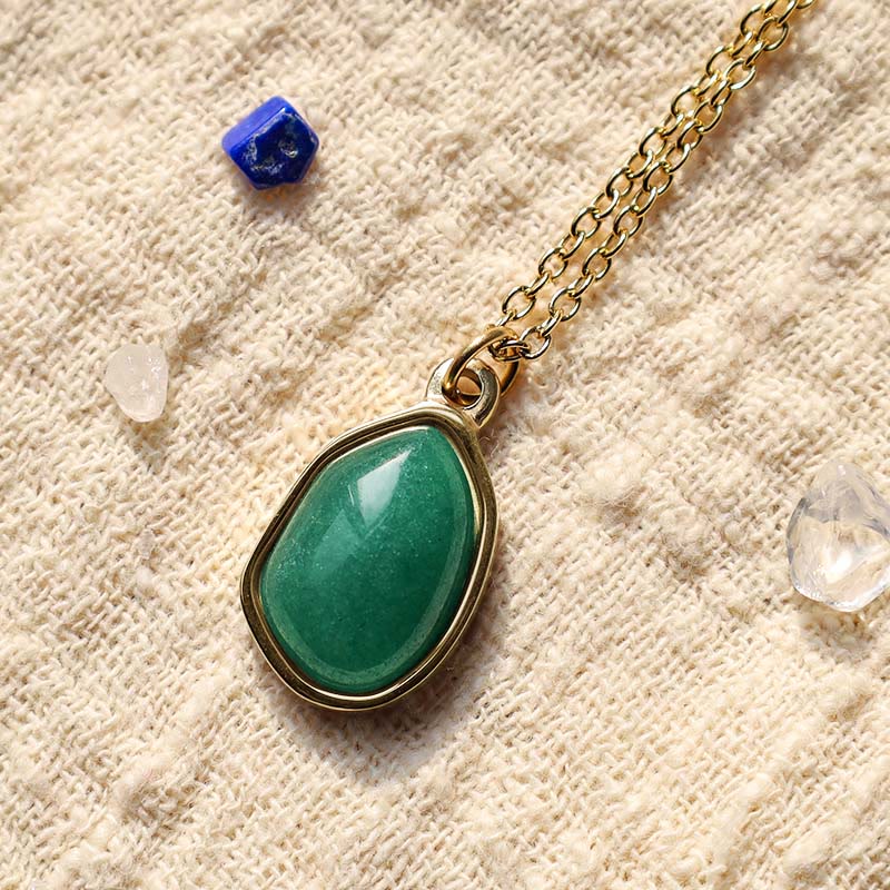 Collana con ciondolo di benedizione in quarzo rosa, ametista, avventurina verde naturale Buddha Stones