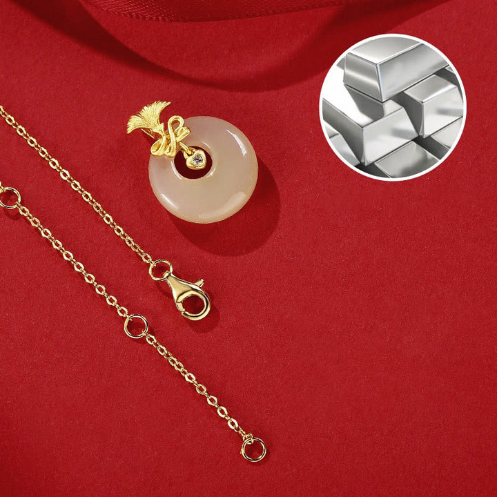 Buddha Stones 925 Sterling Silver Natural Hetian Jade Garofano Fiore Prosperità Collana Pendente - image 2