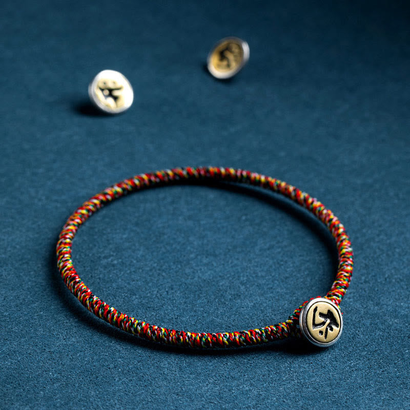 Braccialetto decorativo Buddha Stones, realizzato a mano in argento sterling 925, con motivo zodiacale cinese e corda colorata, protezione. - image 10