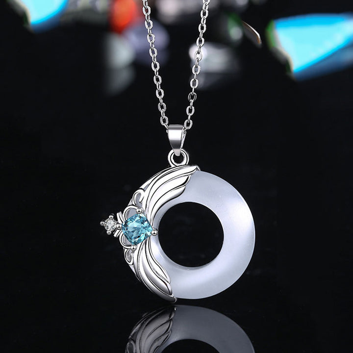 Collana con ciondolo guarigione portafortuna in rame Love Wings