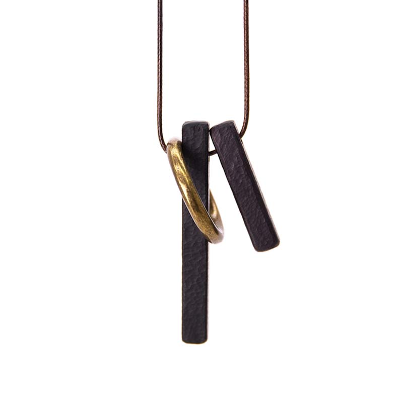 Collana con ciondolo in legno di ebano e cerchio zen Buddha Stones , illuminazione - image 4