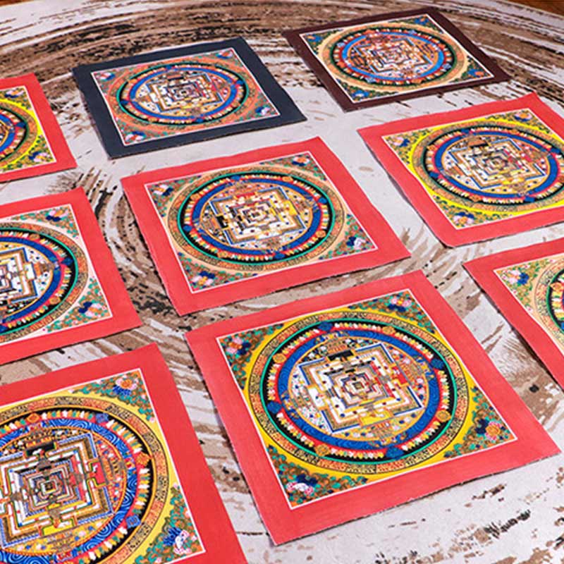 Pittura tibetana fatta a mano Thangka Mandala Blind Box Motivo colore casuale